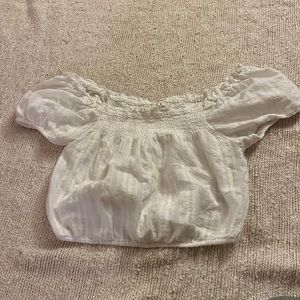 White off the shoulder crop top